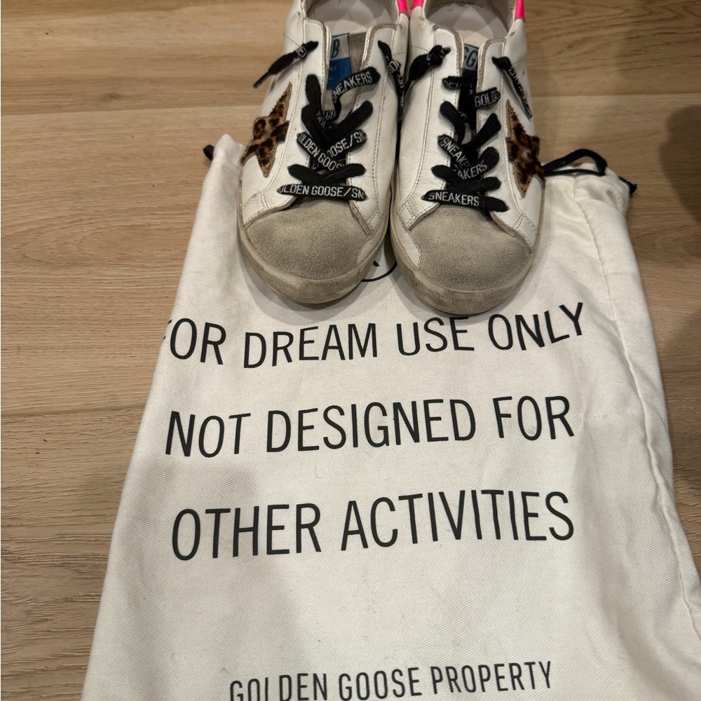 Golden Goose sneakers with hot pink and leopard star - Picture 3 of 5